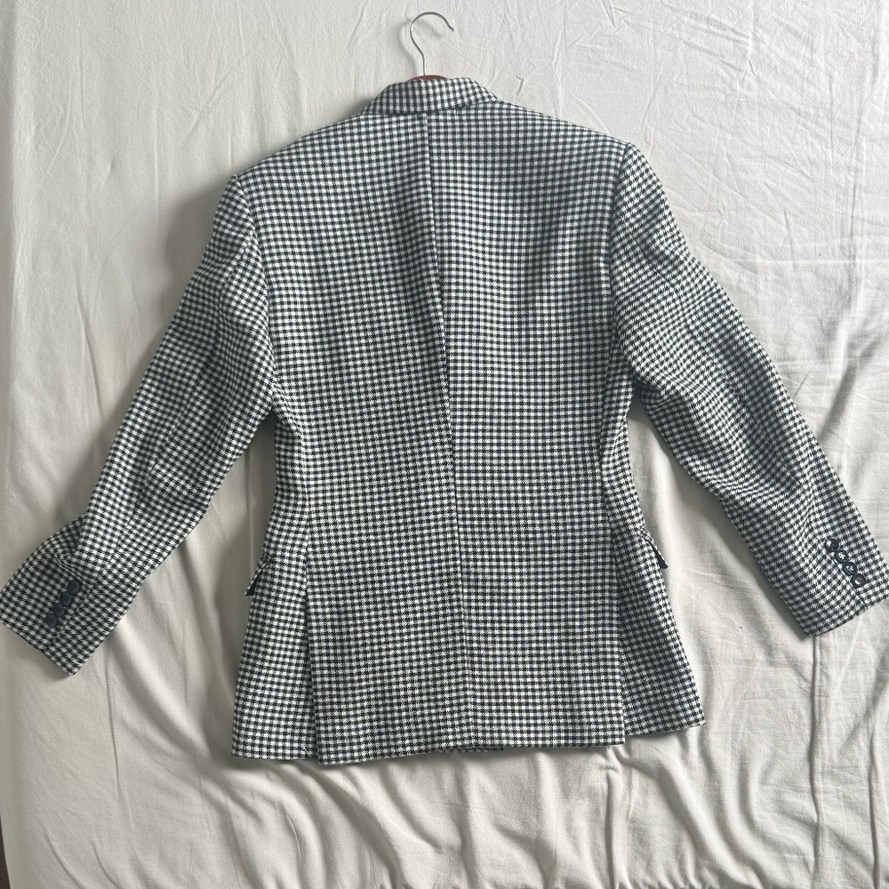 Vintage Wool-Blend Check Blazer | Unisex XS